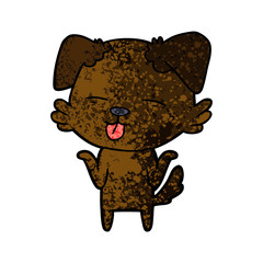 cartoon dog sticking out tongue