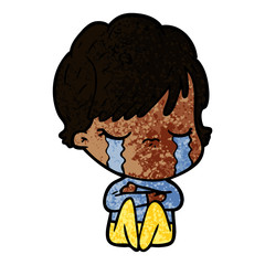 cartoon woman crying