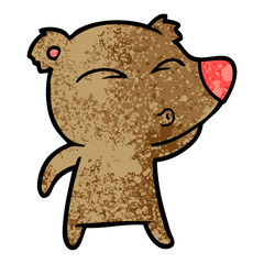 cartoon whistling bear