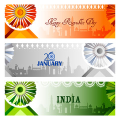 Happy Republic Day of India tricolor background for 26 January