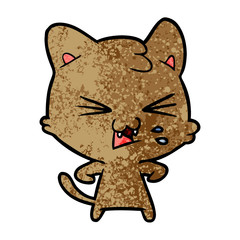 cartoon cat hissing