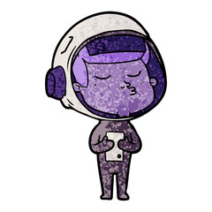 cartoon confident astronaut