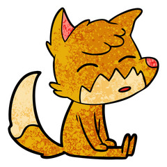 cartoon fox sitting