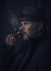 Portrait Mann Dandy Der Pate