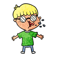 cartoon boy wearing spectacles