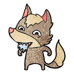 cartoon hungry wolf