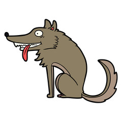 hungry cartoon wolf