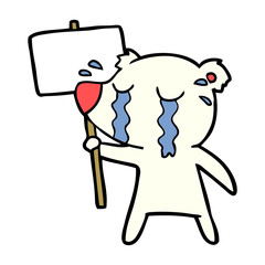 sad little polar bear cartoon