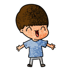 happy cartoon boy