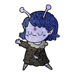 cartoon alien girl dancing