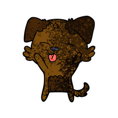 cartoon dog sticking out tongue