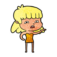 cartoon worried woman