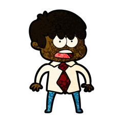 worried cartoon boy