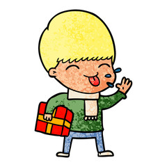 cartoon boy sticking out tongue