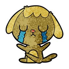 cute cartoon dog crying