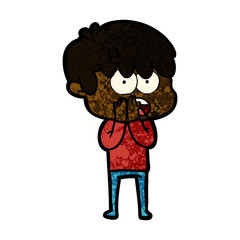 worried cartoon boy