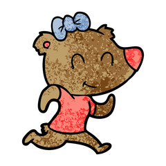female bear jogging