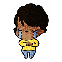 cartoon woman crying