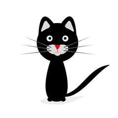 Black cat. Vector illustration