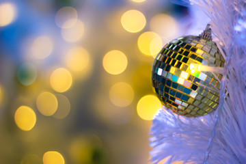 Decorations on the branches Christmas tree