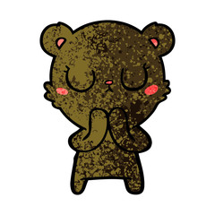 peaceful cartoon bear cub