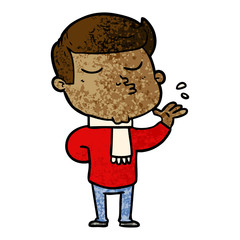 cartoon model guy pouting