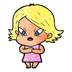 cartoon stressed woman