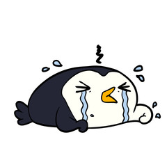 cartoon crying penguin