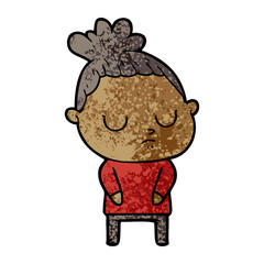 cartoon calm woman