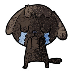 cute cartoon dog crying