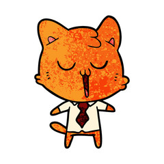 cartoon cat in shirt and tie