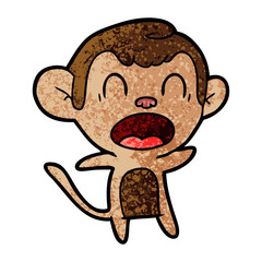 shouting cartoon monkey