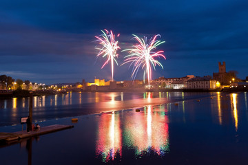 Fireworks over King John Castle in Limerick