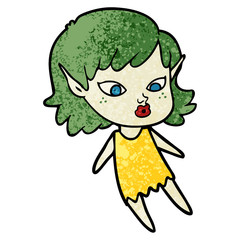 pretty cartoon elf girl