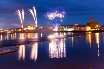 Fireworks over King John Castle in Limerick