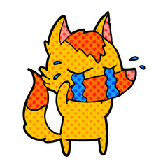 sad little fox cartoon character