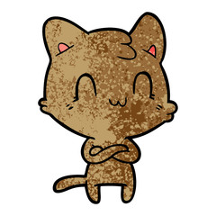 cartoon happy cat