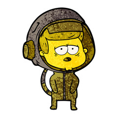 cartoon tired astronaut