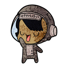 cartoon astronaut woman