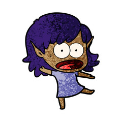 cartoon shocked elf girl