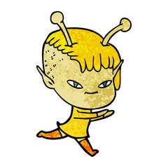 cute cartoon alien girl