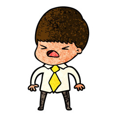 cartoon stressed man