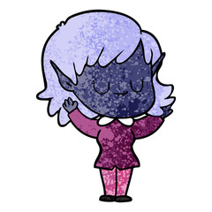 happy cartoon elf girl