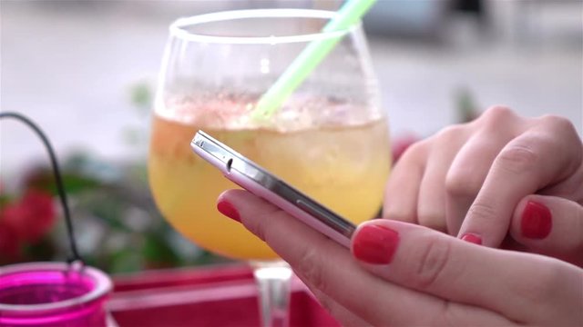 High quality video of woman using phone in real 1080p slow motion 250fps