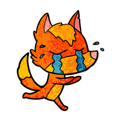 sad little fox cartoon character