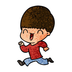 happy cartoon boy