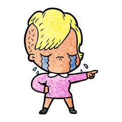 cartoon crying girl