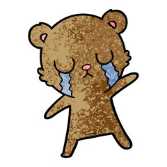 crying bear cartoon character