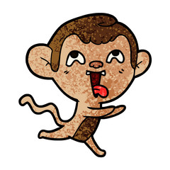 crazy cartoon monkey running