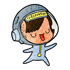 Obraz premium cartoon astronaut woman